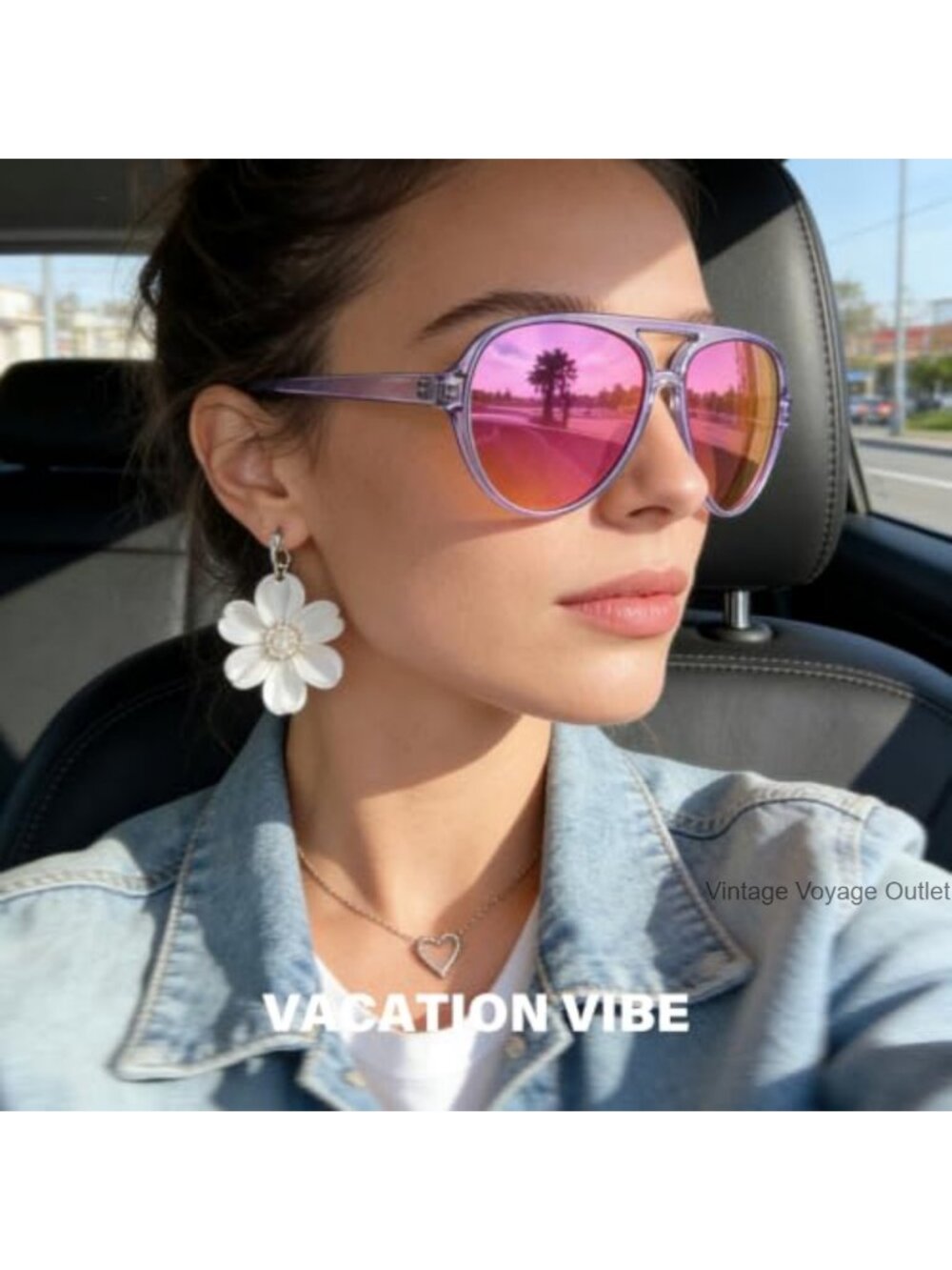 Polarized Aviator Sunglasses for Women Sporty Flexible Tangle-Free Frame - Picture 2 of 6